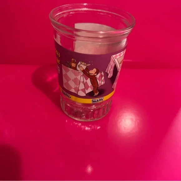 CURIOUS GEORGE Welch's Collectors Glass Jelly Jar #3 Purple - Picture 4 of 4